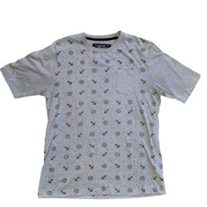 Mens BROKEN THREADS Sz Large Gray Nautical Shirt!